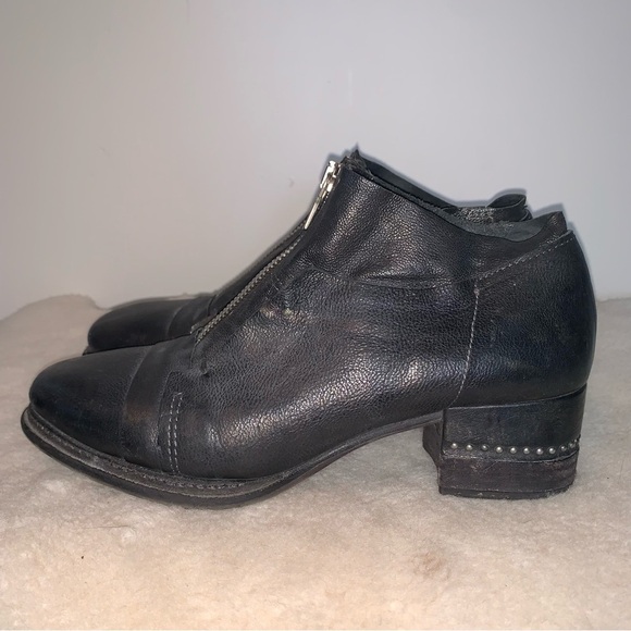A.S. 98 Black Leather Ankle Boots Zipper 38 - Picture 7 of 10